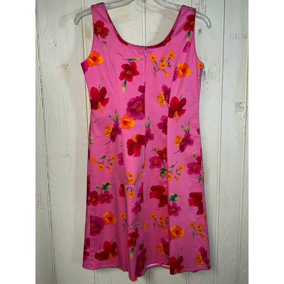 💜 3/$25💜 Love Shack Retro Chic Party DRESS Size 8 Floral Pink Vintage Y2K - Picture 9 of 11